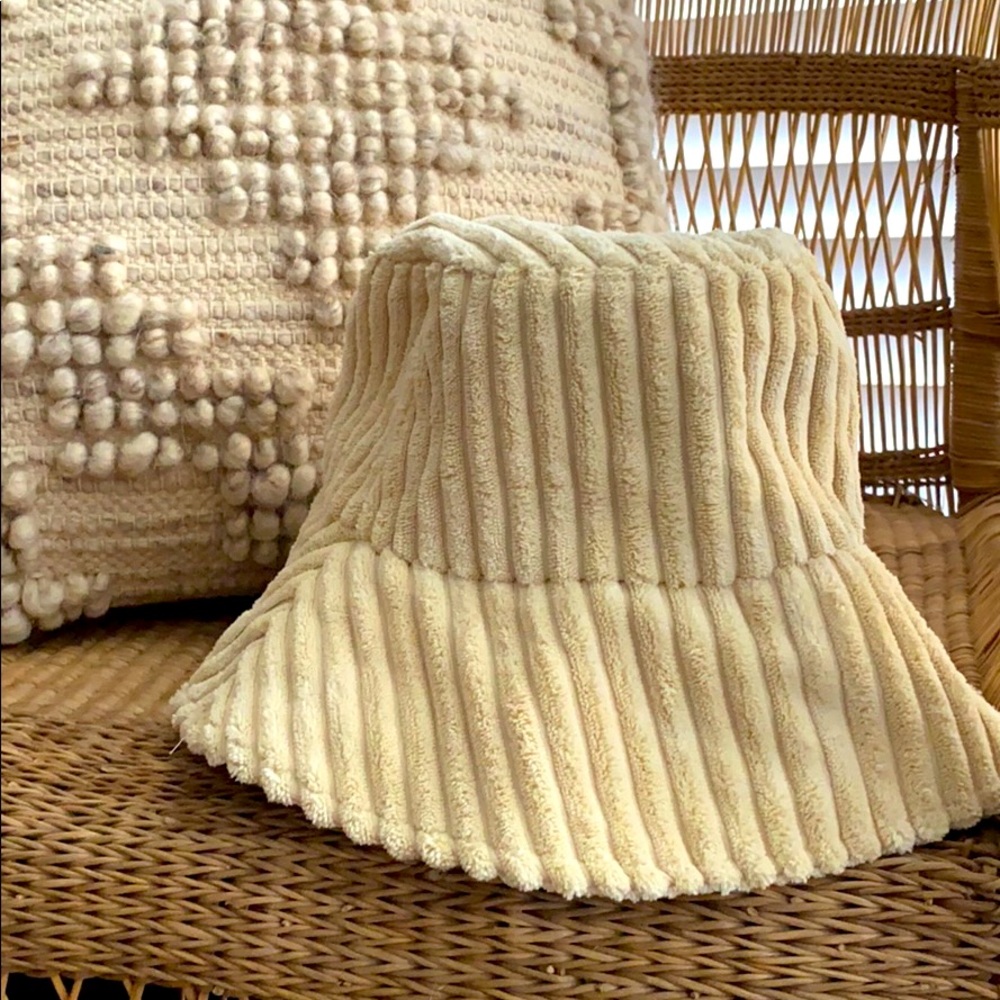 Zara beige corduroy bucket hat